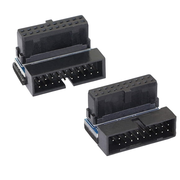 Adaptador USB 3.0 de 20 Pines Macho a Hembra en Ángulo de 90° 2 piezas