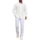 thumbnail image 2 of Camisas de Lino con Botones de Manga Larga para Hombre con Bloque de Color y Encaje Talla XL Blanco, 2 of 6