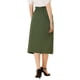 thumbnail image 3 of INSPIRE CHIC Falda de Algodón para Mujer Vuelta al Colegio Cintura Elástica Casual Campesina Línea A Midi con Bolsillos Verde Militar XS, 3 of 7