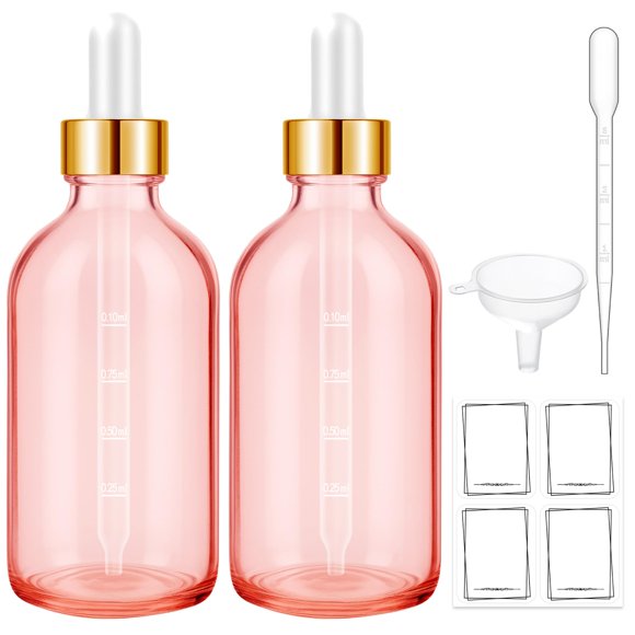 Bumobum Botellas de vidrio rosa 120 ml (Juego de 2)