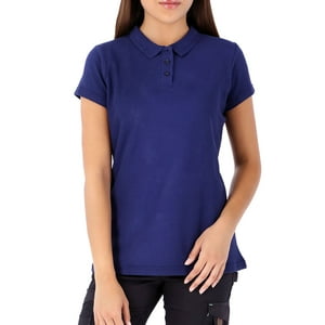 Polera Pique Quebec Manga Corta Azul Mujer