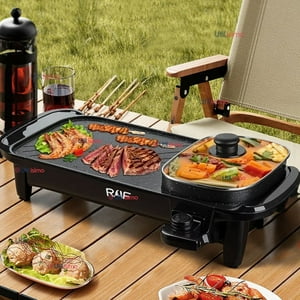 Raf - Plancha Parrillera Asador Eléctrico 2 En 1 Churrasquera 1500W De Potencia