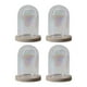 thumbnail image 4 of 4 Piezas De Vidrio Cloche Dome Clear Holder Tabletop Ornament Mini Bell Jar Dome Light Brown, 4 of 5