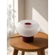 thumbnail image 1 of Lámpara de Mesa Velador SLVJE Mist E27 Impresa en 3D 22 x 24 cm Bordó / Blanco + Ampolleta, 1 of 1