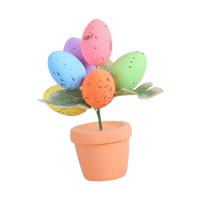Bothyi - Decoración De Pascua, Suministros Para Fiestas, Jarrón De Árbol De Huevos De Pascua Para Fiesta, Casa De Vacaciones, 19Cm X 7Cm X 7Cm, Huevo De Punto Negro