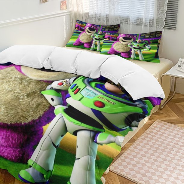 Buzz Lightyear Toy Story Bedding Comforter Sets 3-Piece Bedding Set Soft Warm Bed Set for Bedroom All Season