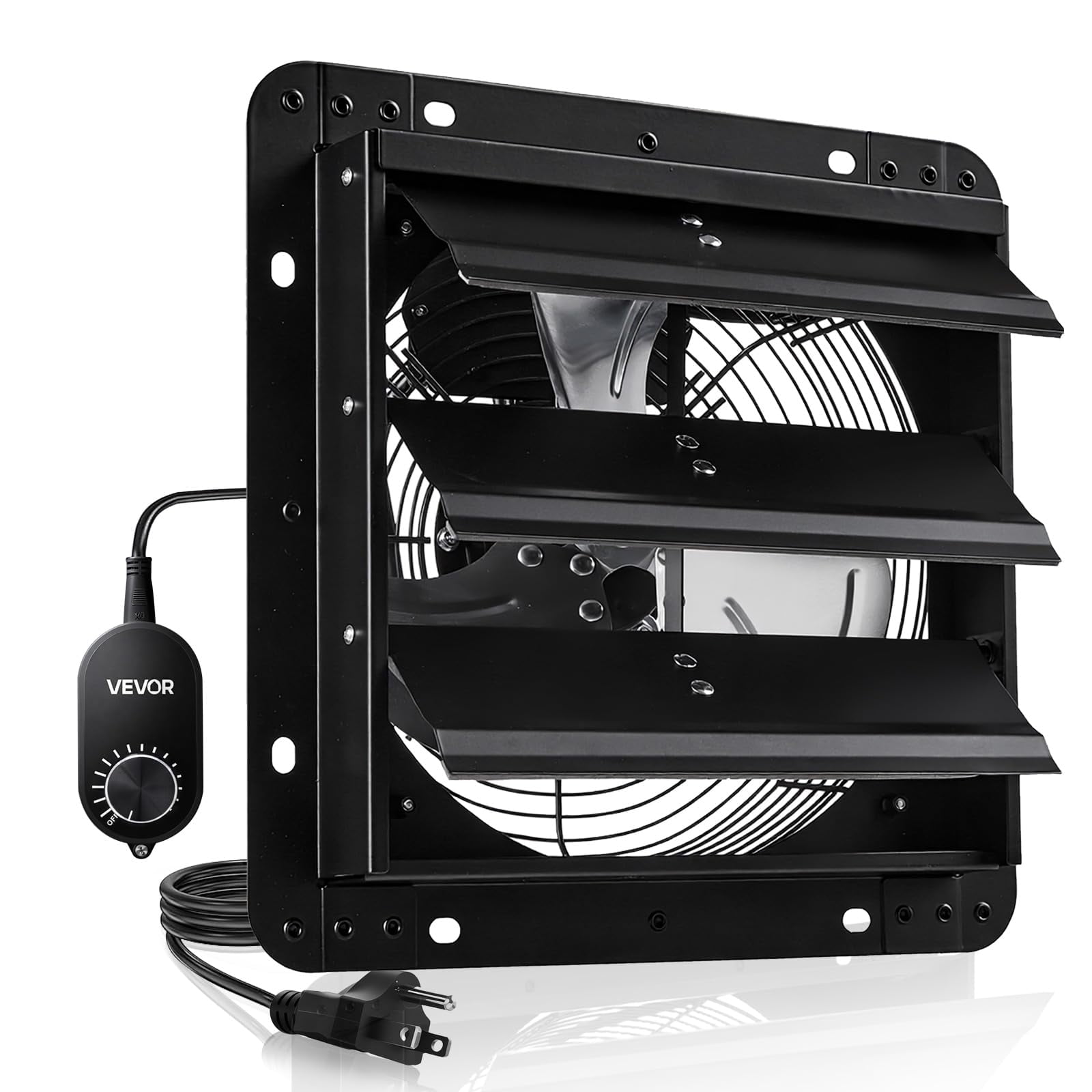 Ventilador Extractor Con Persiana Vevor De 25 Cm Para Pared Y Ático