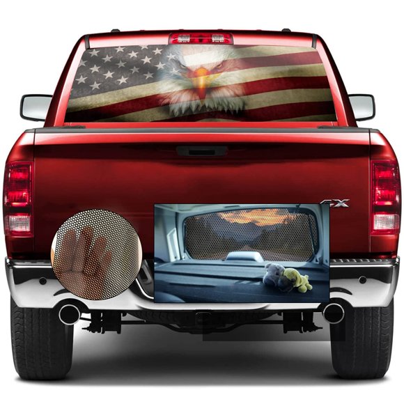 Calcomanías para Ventana Trasera MLGB Bandera Americana para Camiones