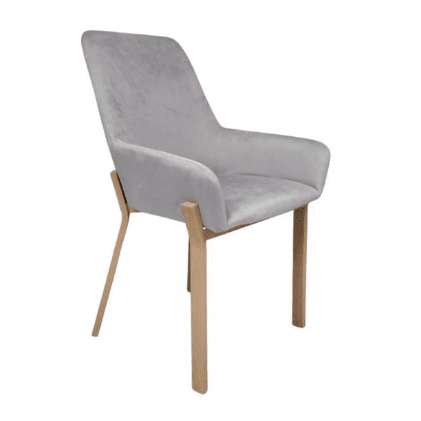 Sillas Acolchadas De Comedor Brito Con Apoyabrazos - Gris