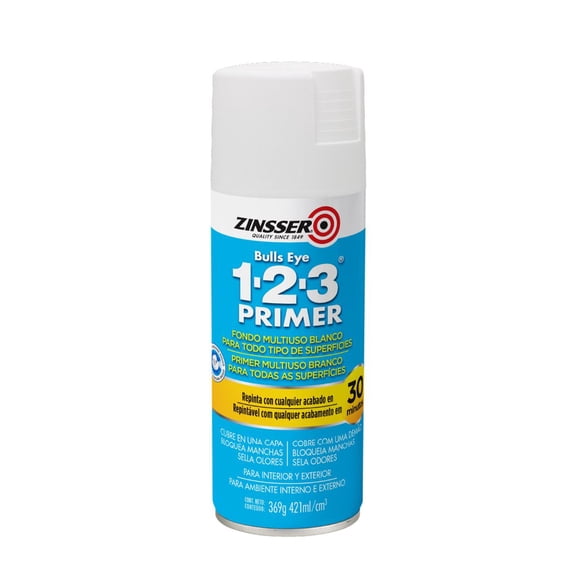 Imprimante en Spray Primer Bulls Eye 1-2-3 Blanco Mate 368 g