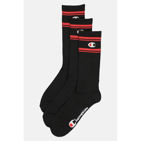 Pack 3 Pares Calcetines Champion Unisex Negro Deportivos Red