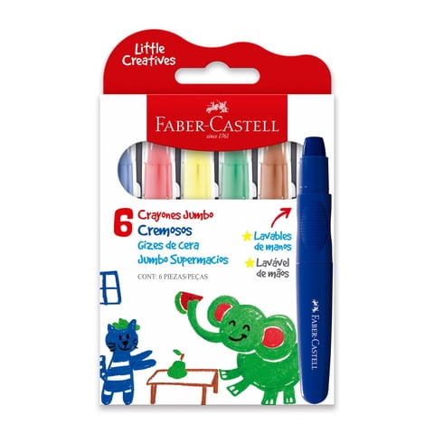 Faber Castell - Crayones Jumbo Básicos Little Creatives Faber-Castell X6 Und