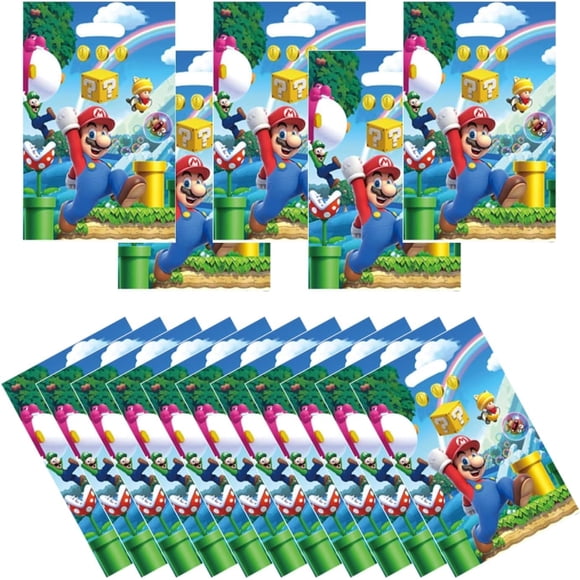 Bolsas de regalo PEACHPUNK pack de 30, temática Mario, 25 × 16 cm