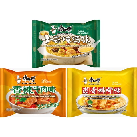 Fideo Instantaneo Kang Shi Fu Pack 3 Sabores