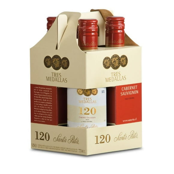 Vino Tinto Cabernet Sauvignon Pack 4 Botella, 187 ml