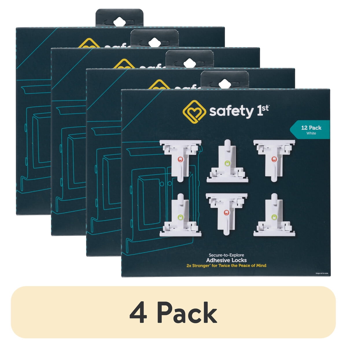 Seguro Adhesivo Safety 1st Pack 4x12 Unidades Ajustable