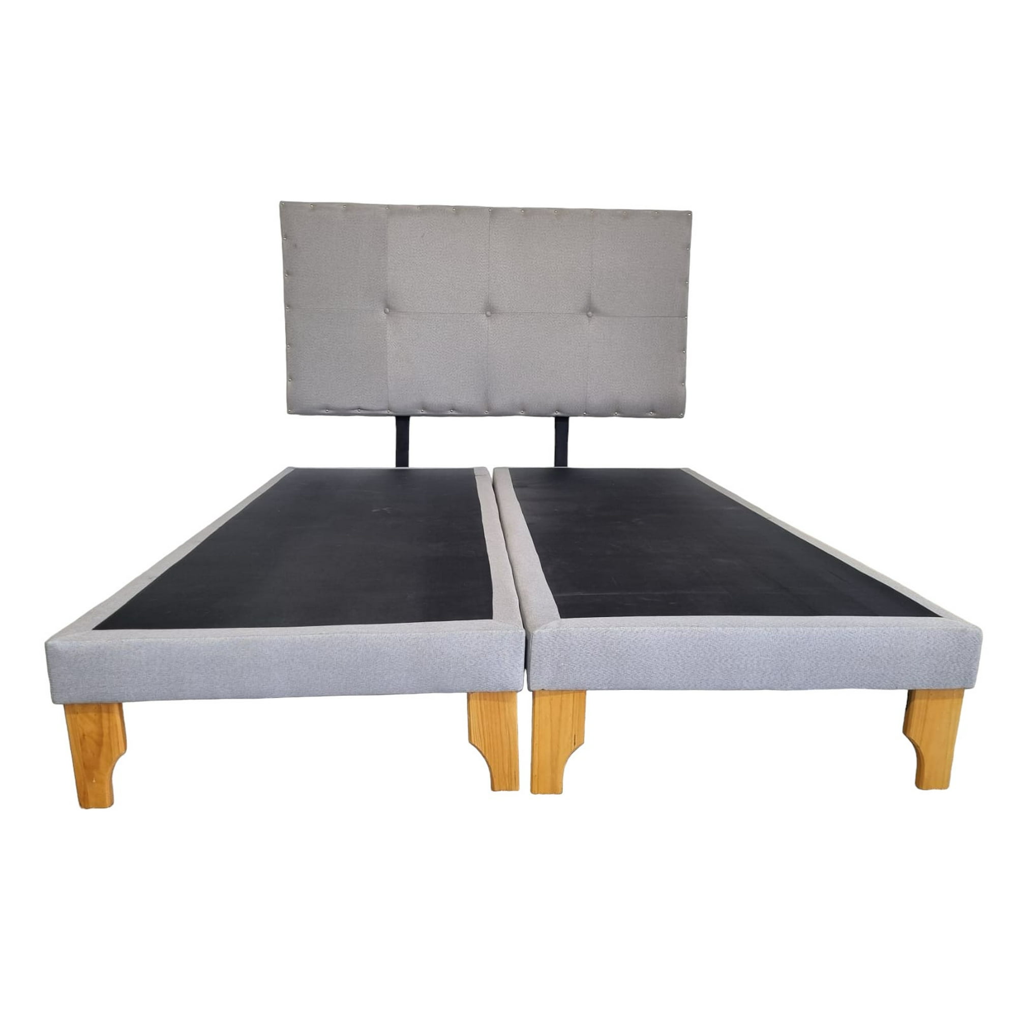 Diseños Valestrini - Cama Europea Dos Plazas Lino Gris