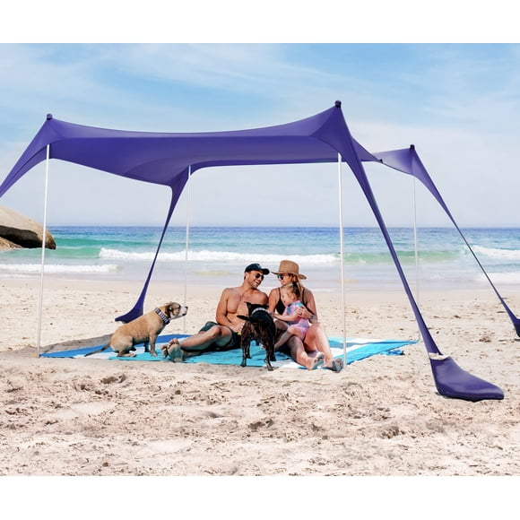 Carpa de playa SUN NINJA, protector solar desplegable UPF50+ con accesorios