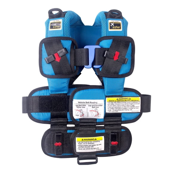 Asiento de coche RideSafer extra pequeño, azul, ligero y portátil