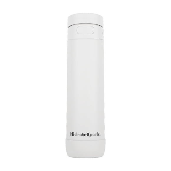 Botella de agua HidrateSpark PRO 2 620 ml con funda de silicona blanca