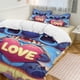 thumbnail image 3 of 3 Pieces Stitch Bedding Comforter Set Full with 2 Pillowcases for Kids Teens Girls Women Microfiber Easy Wash Light Breathable Cozy White Base Bed Sheets, 3 of 5