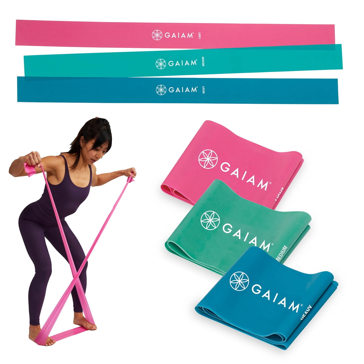 Bandas Elasticas Gaiam Kit 3 Resistencias Multicolor