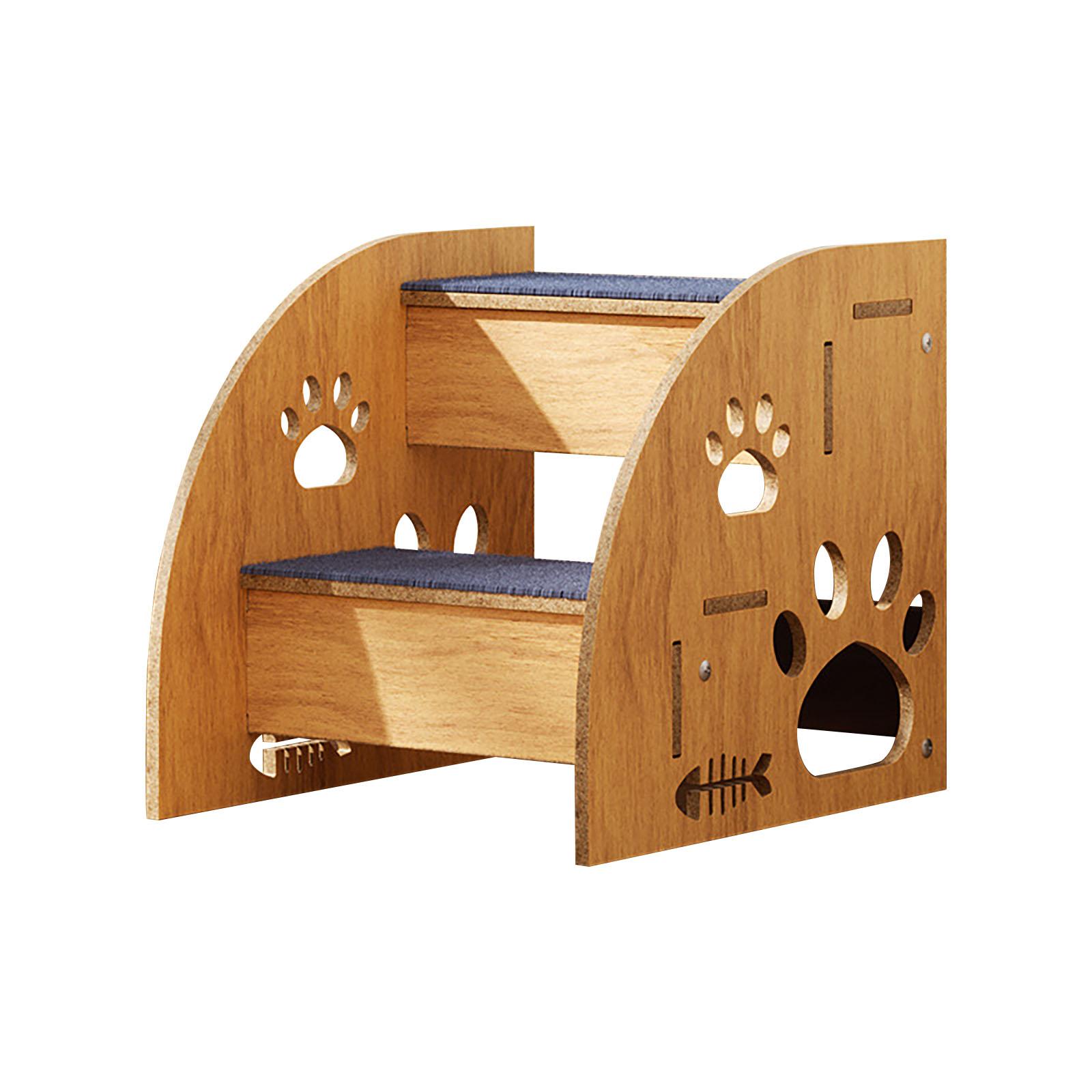 Magideal - Escaleras De Madera Para Mascotas, Escalera Para Perros, Rampa Para Perros, Accesorios Antideslizantes Para Sofá, Escalera Para Perros Para Animales P 2 Pisos