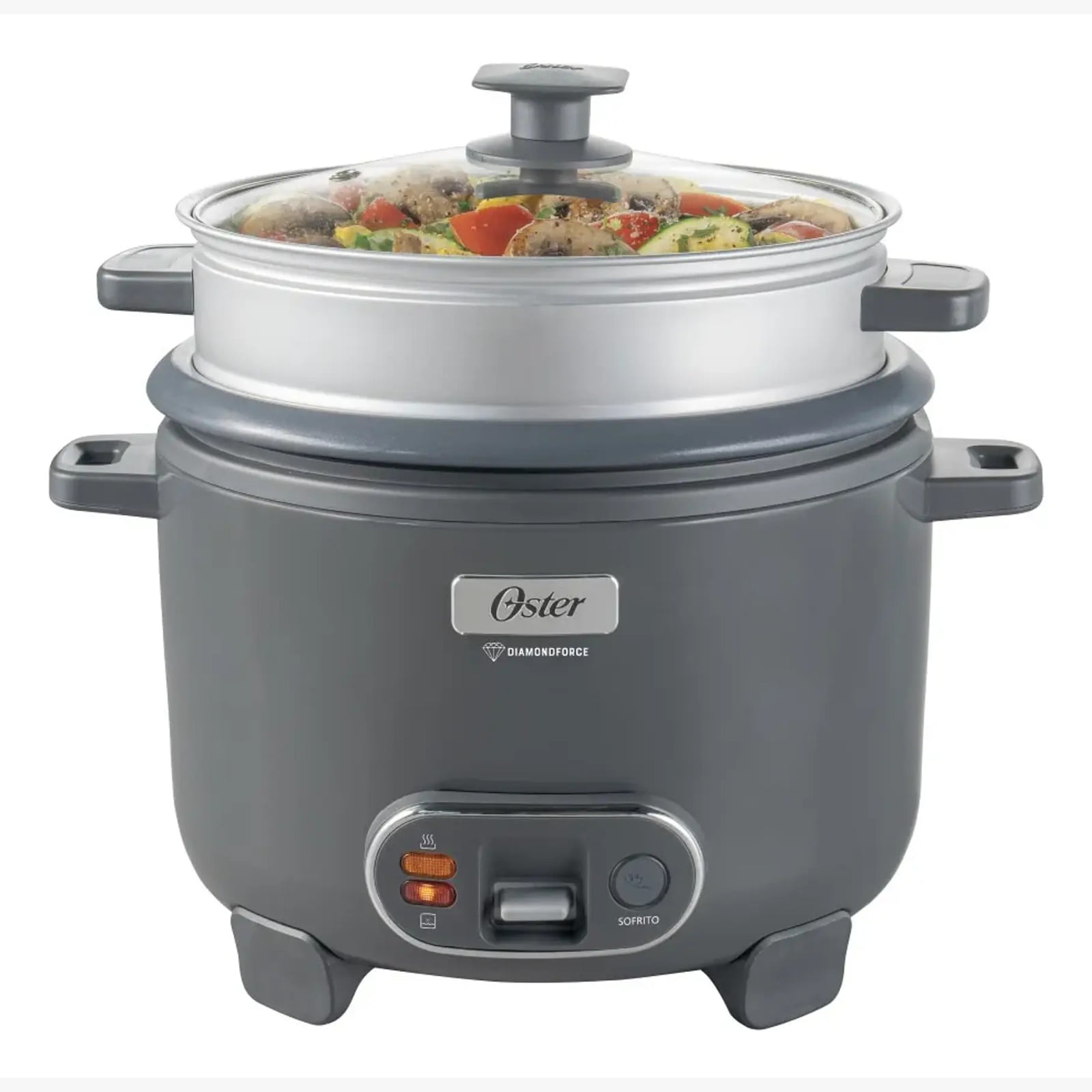 Arrocera 3 En 1 Oster 12 Tazas Diamond Force Ckstrc12dfske Gris 50 Hz