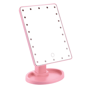 Genérico - Espejo Rosa Luz Led Para Escritorio Vanity Maquillaje Ajustable