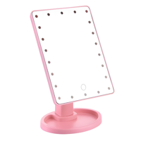 Genérico - Espejo Rosa Luz Led Para Escritorio Vanity Maquillaje Ajustable
