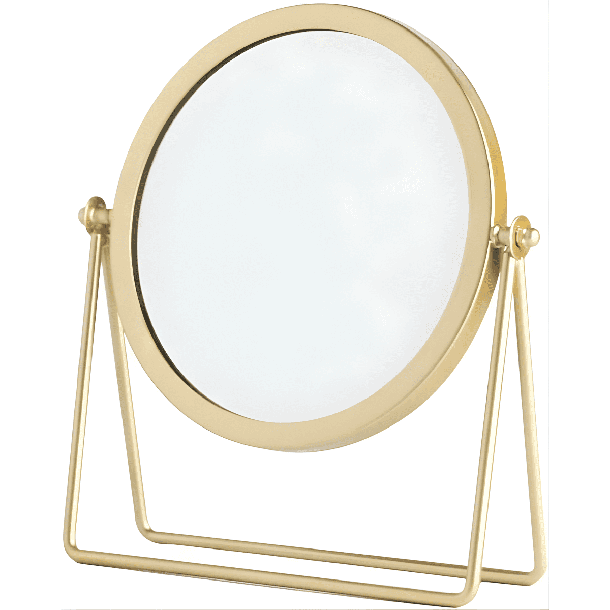 Genérica - Espejo Escritorio De Mesa Decorativo Marco Metal Dorado