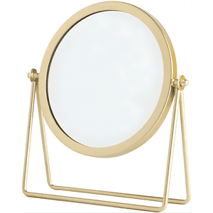 Genérica - Espejo Escritorio De Mesa Decorativo Marco Metal Dorado