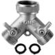 thumbnail image 1 of Conector para manguera de jardín Morvat de 2 vías, latón niquelado, 1 of 9