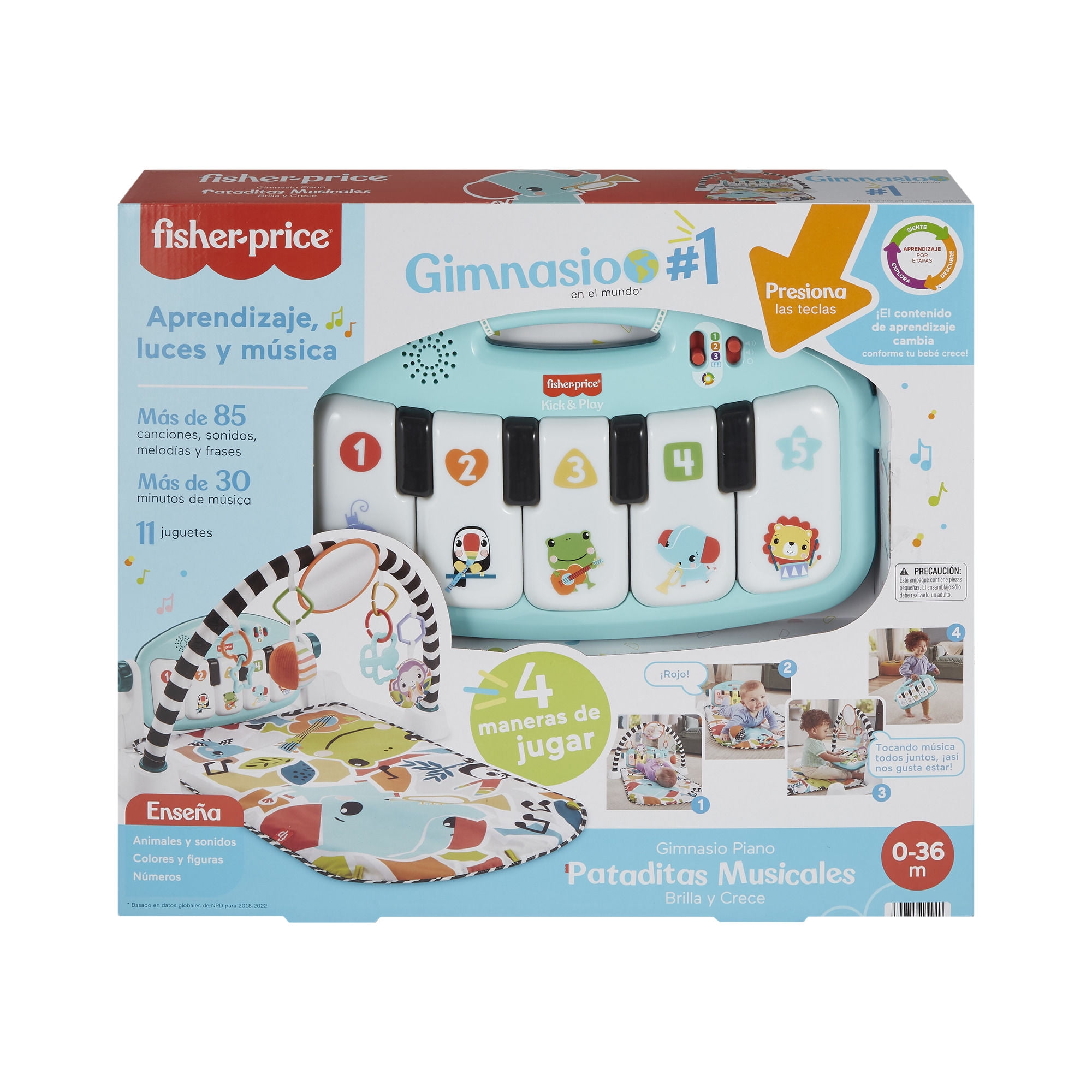Fisher-Price - Gimnasio Para Bebés Piano Pataditas Musicales Brilla Y Crece