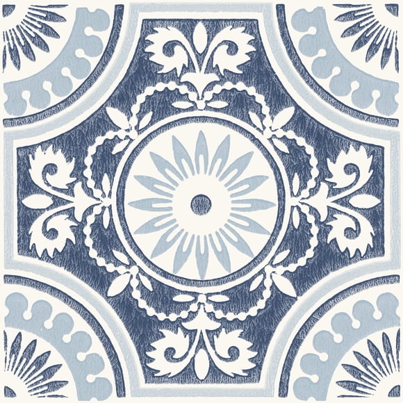 Baldosas Floorpops Ezra De Vinilo Azul 30 X 30 Cm (10 Baldosas)