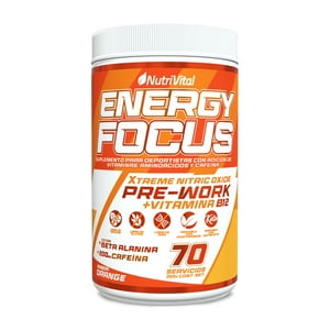 Nutrivital - Pre Workout Energy Focus 70 Serv Sabor Orange