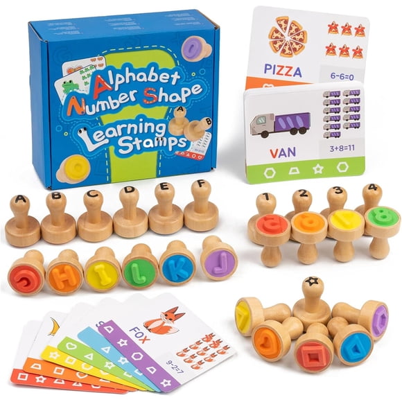 Sellos Alfabeto Números Madera Montessori KDSFT YR0175