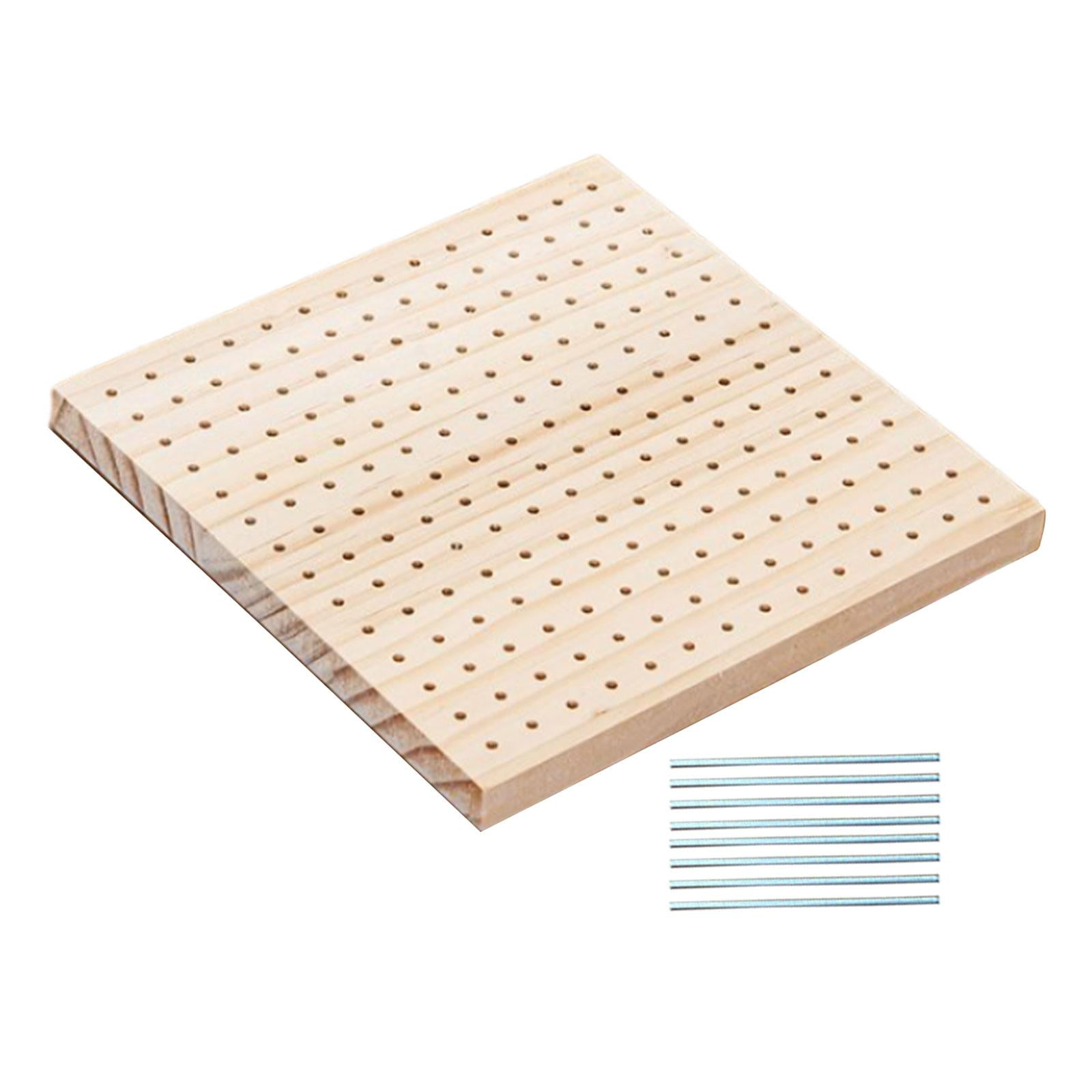 Magideal - Regalos Tableros De Bloqueo De Ganchillo De Madera Con 8 Agujas De Barra De Acero Inoxidable Tapetes De Bloqueo De Tableros De Madera Para Bolsos De T 20cmx20cm