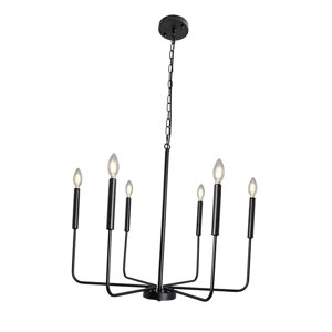 Ioensy - Candelero Clásico Moderno Lámpara Colgante Para La Entrada De La Sala De Estar Negro