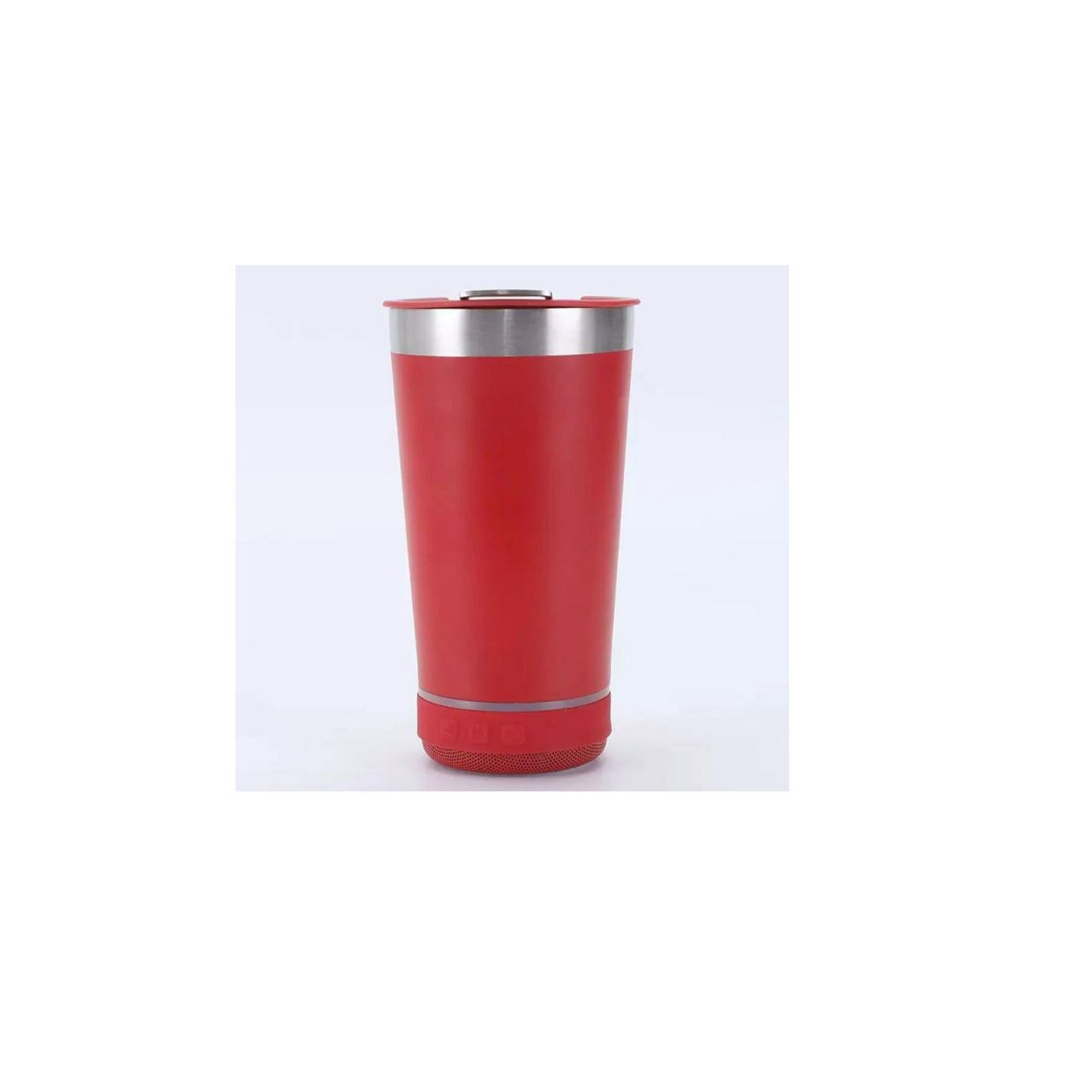 Vaso Térmico 473ml Parlante Inalámbrico Rgb Music Beer - Rojo.