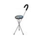 thumbnail image 5 of Bastón plegable con asiento de 260 kg de capacidad, antideslizante, 3 patas, silla con muletas portátil y plegable. Redondo Negro, 5 of 5