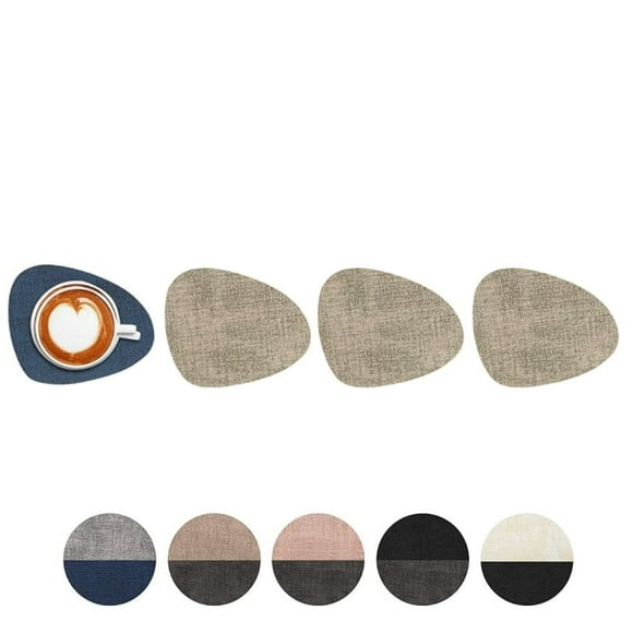Set 4 Posavasos Ecocuero JAS Antimanchas Impermeables 2 En 1