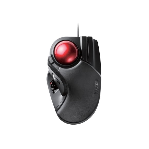 Ratón Trackball ELECOM HUGE con cable, accionado con los dedos, 8 botones