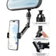thumbnail image 3 of Soporte universal para teléfono en espejo retrovisor - aleación de aluminio de primera calidad, ajuste multiángulo, apto para coche y camión, se adapta a todos los teléfonos móviles-Clip plano Negro, 3 of 5