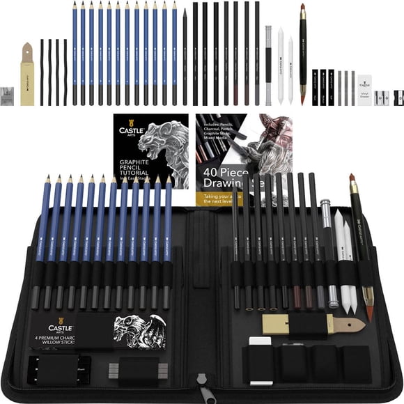 Kit de Dibujo Castle Art Supplies de 40 Piezas para Artista