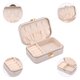 thumbnail image 4 of Caja de joyería de cuero PU REGALWOVEN para mujeres, organizador de joyas de una sola capa con cierre a presión en oro champán, 4 of 7