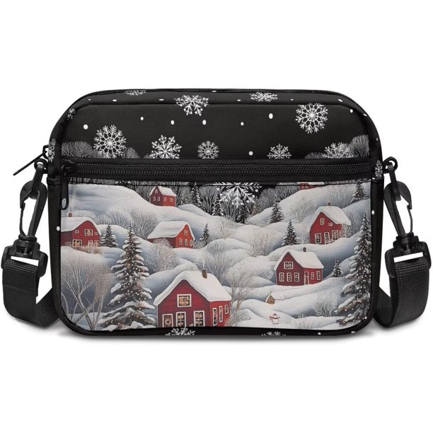Bolso bandolera pequeño hombro mujer Halloween Navidad cámara mano monedero cremallera bolsillo móvil