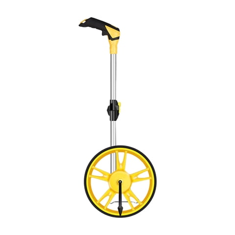 Magideal - Herramienta De Medición De Rodamiento De Rueda De Medición De Distancia, Dispositivo De Medición De Carretera De Rango De Pantalla Digital Mecánica De Amarillo