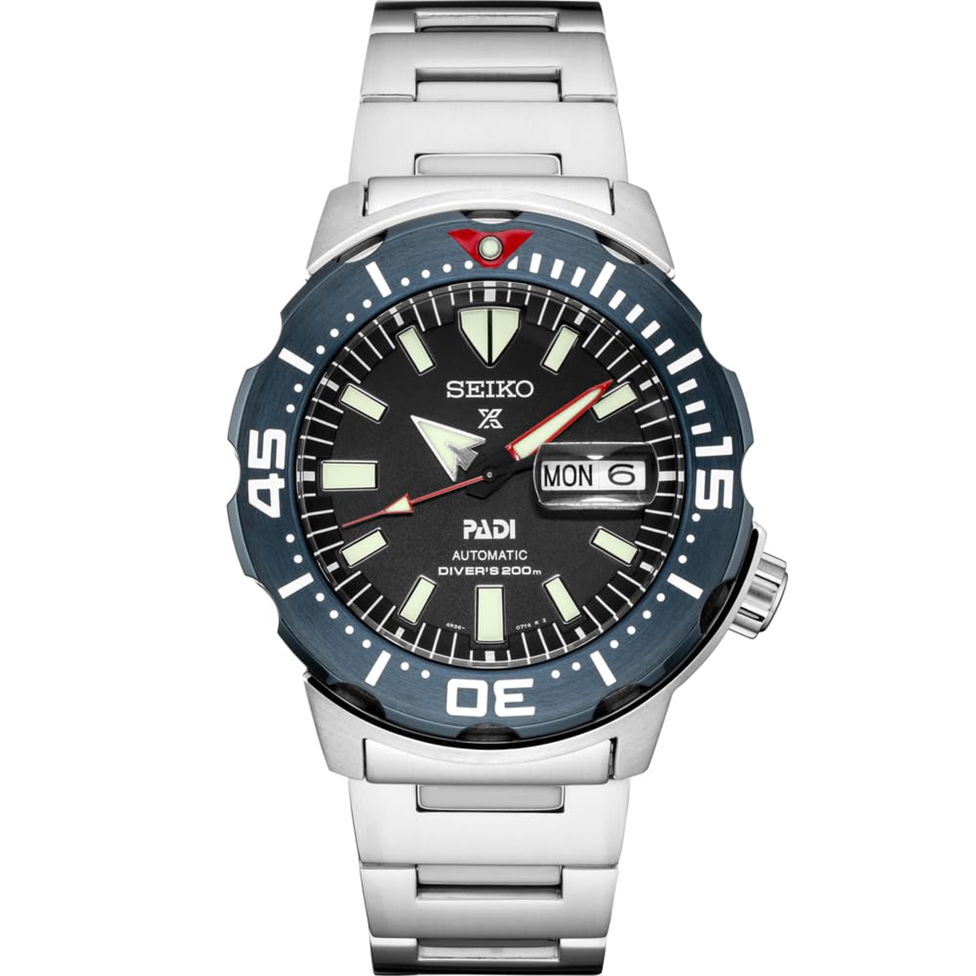Reloj De Buceo Automático Seiko Srpe27 Para Hombre, Edición Especial Prospex Padi, Manecillas Lumibrite, Bisel De Tiempo Transcurrido, Resistente Al Agua Hasta 200 M