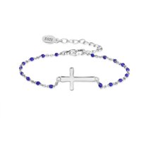 Pulsera Heshpaws S925 Sterling Silver Cross Ajustable Plata
